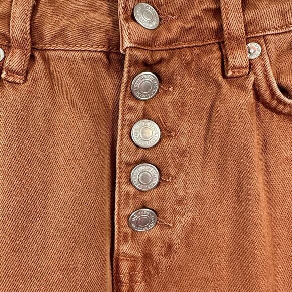 We The Free Burnt Orange/Rust‎ Distressed Jean Shirt Size 26 - Picture 2 of 5